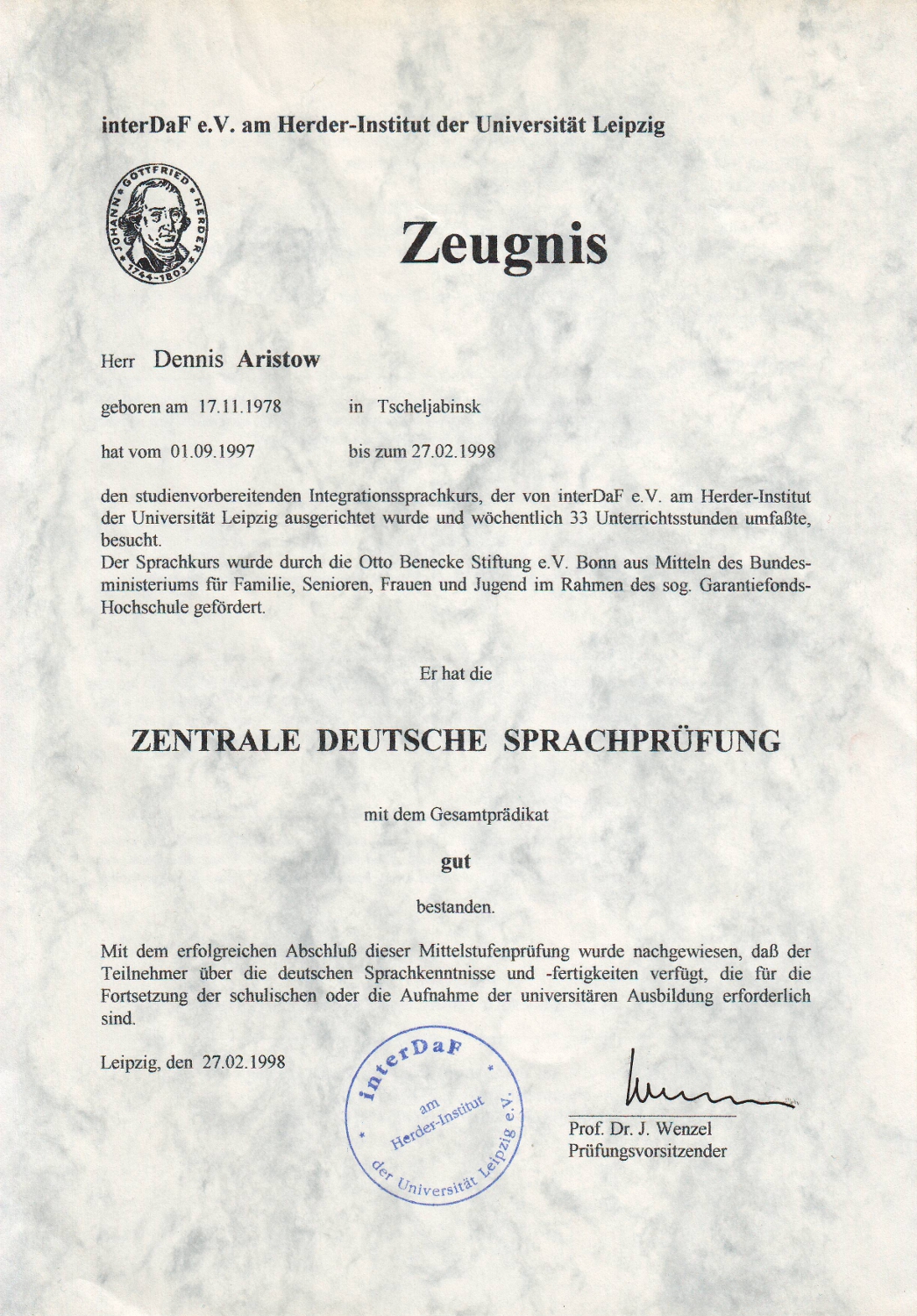 Zeugnis